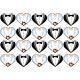 HEARTS245 Caketoppers inimi din vafa de nunta costum mire si mireasa gata decupate set 20 bucati D5cm